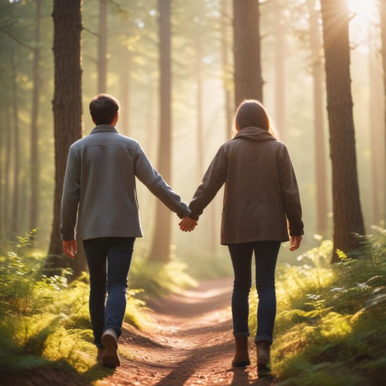 A quiet moment of connection in a natural setting.