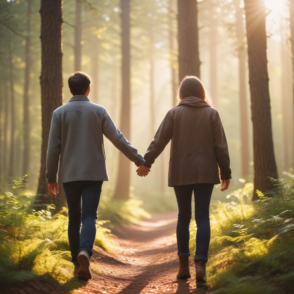 A quiet moment of connection in a natural setting.