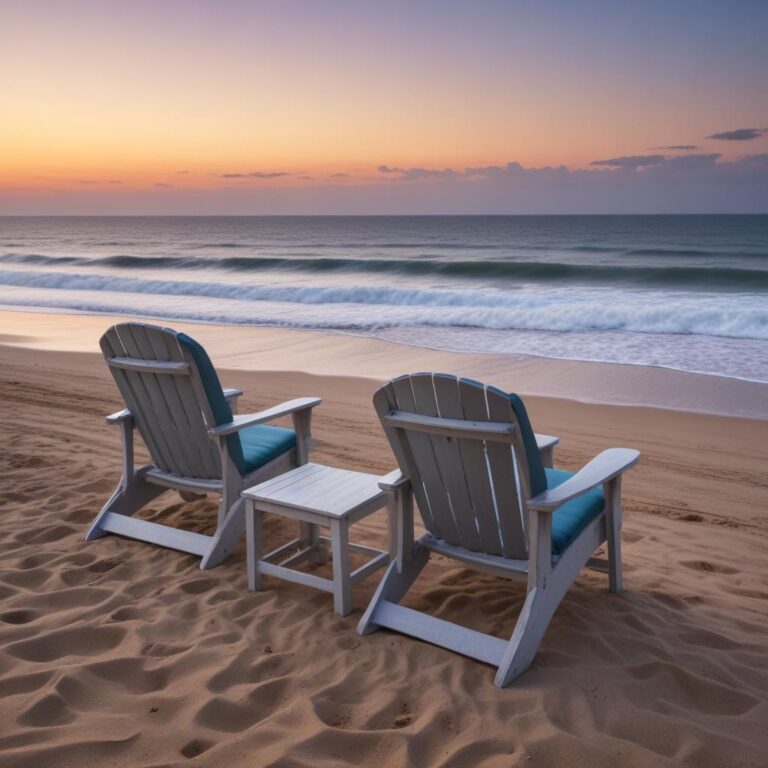 A peaceful evening for two by the sea.