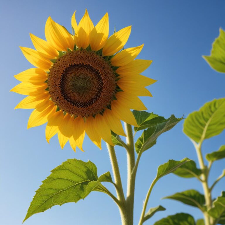 A vibrant sunflower reaching toward the light.